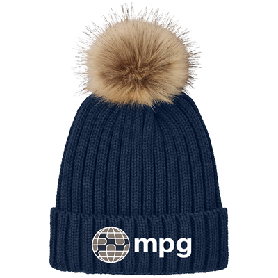 MPG Women's Faux Fur Pom Beanie